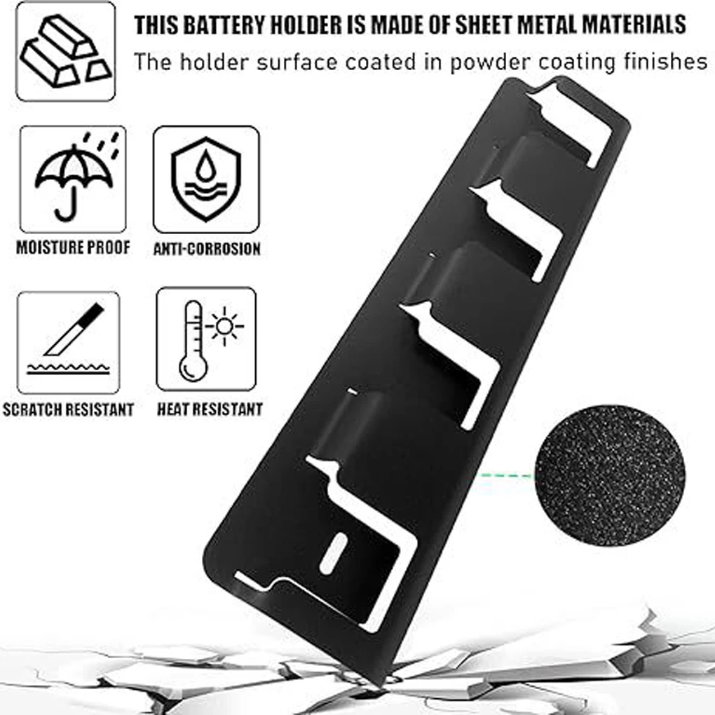 

Держатель батареи с 4 слотами для литий-ионных аккумуляторов 18 В/20 В, держатель машины, универсальная стойка для хранения, настенное крепление (без батареи)