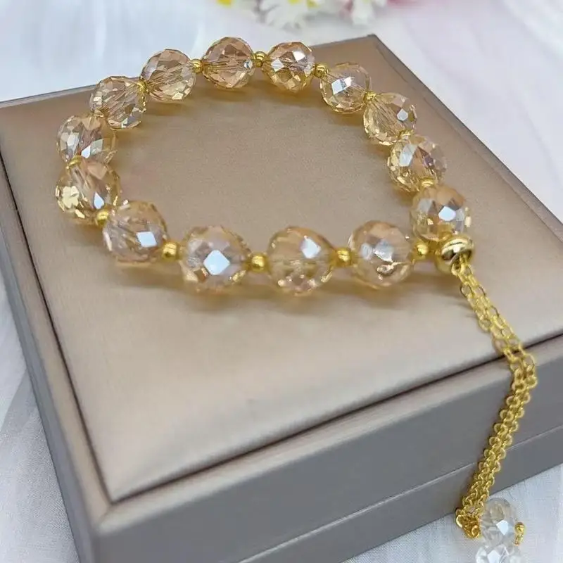 New Imitation Crystal Bracelet Fashion Shiny Stone Beads Elasticity Rope Strand Bracelets For Women Jewelry Gifts