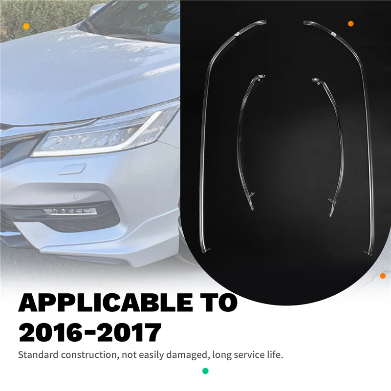 أعلى بيع سيارة المصابيح الأمامية شرائط ضوء لهوندا أكورد 2016-2017 النهار تشغيل ضوء دليل الشريط #5