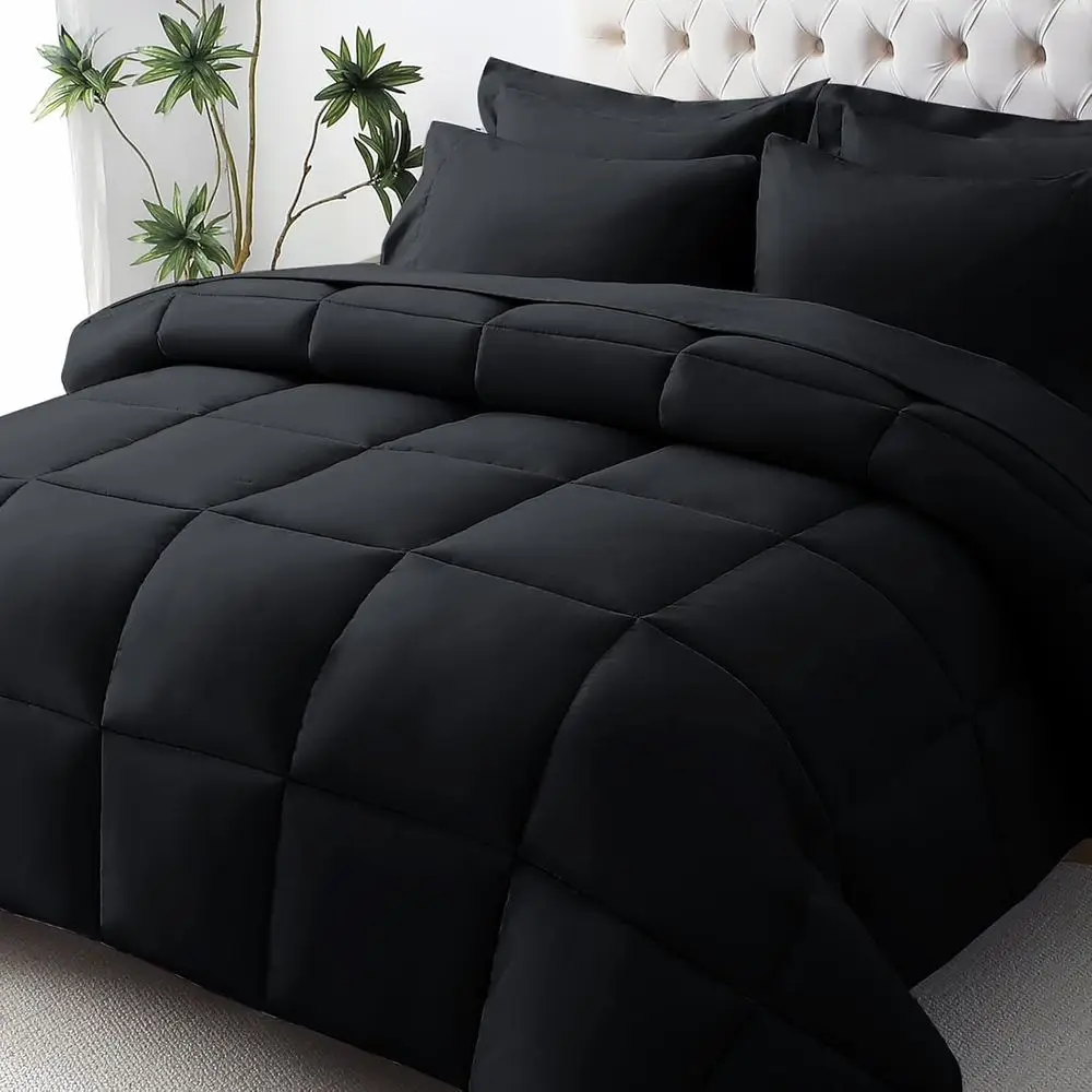 

Комплект постельного белья California King Comforter Set, ультрамягкий комплект для кровати размера Cal King, 7 предметов, сертифицированный Oeko-TEX, с наполнителем из искусственного пуха
