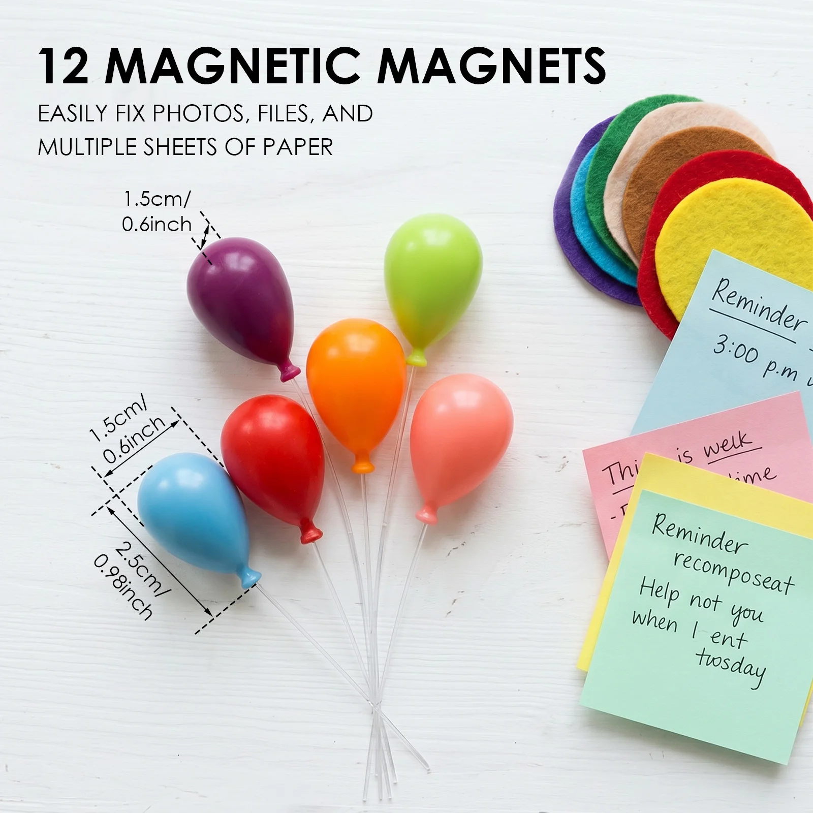 12 Pcs Fridge Magnet Balloon Arrow Refrigerator Magnet Creative Unique Refrigerator Magnets for Office Kitchen Home Whiteboard