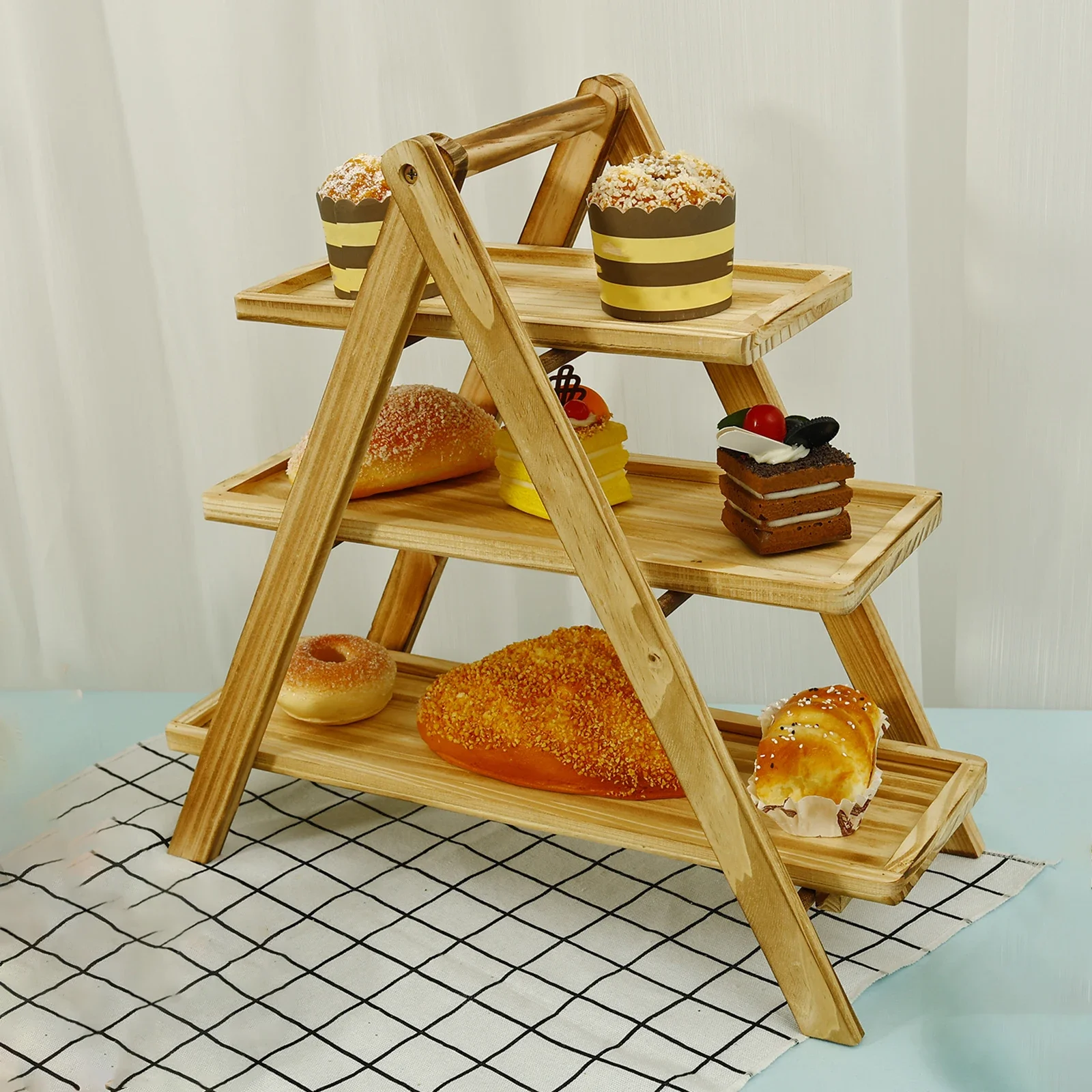 

3 Tier Wooden Cake Stand Birthday Cupcake Dessert Display Stand Wedding Birthday Christmas Party Table Food Organizer Tray