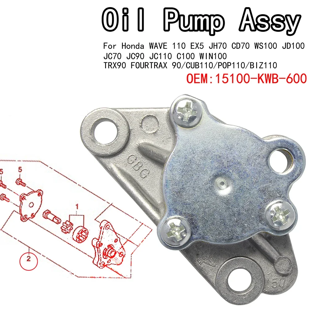 oil Pump assy For Honda WAVE 110 EX5 JC90 JC110 C100 WIN100 TRX90 FOURTRAX 90/CUB110/POP110/BIZ110