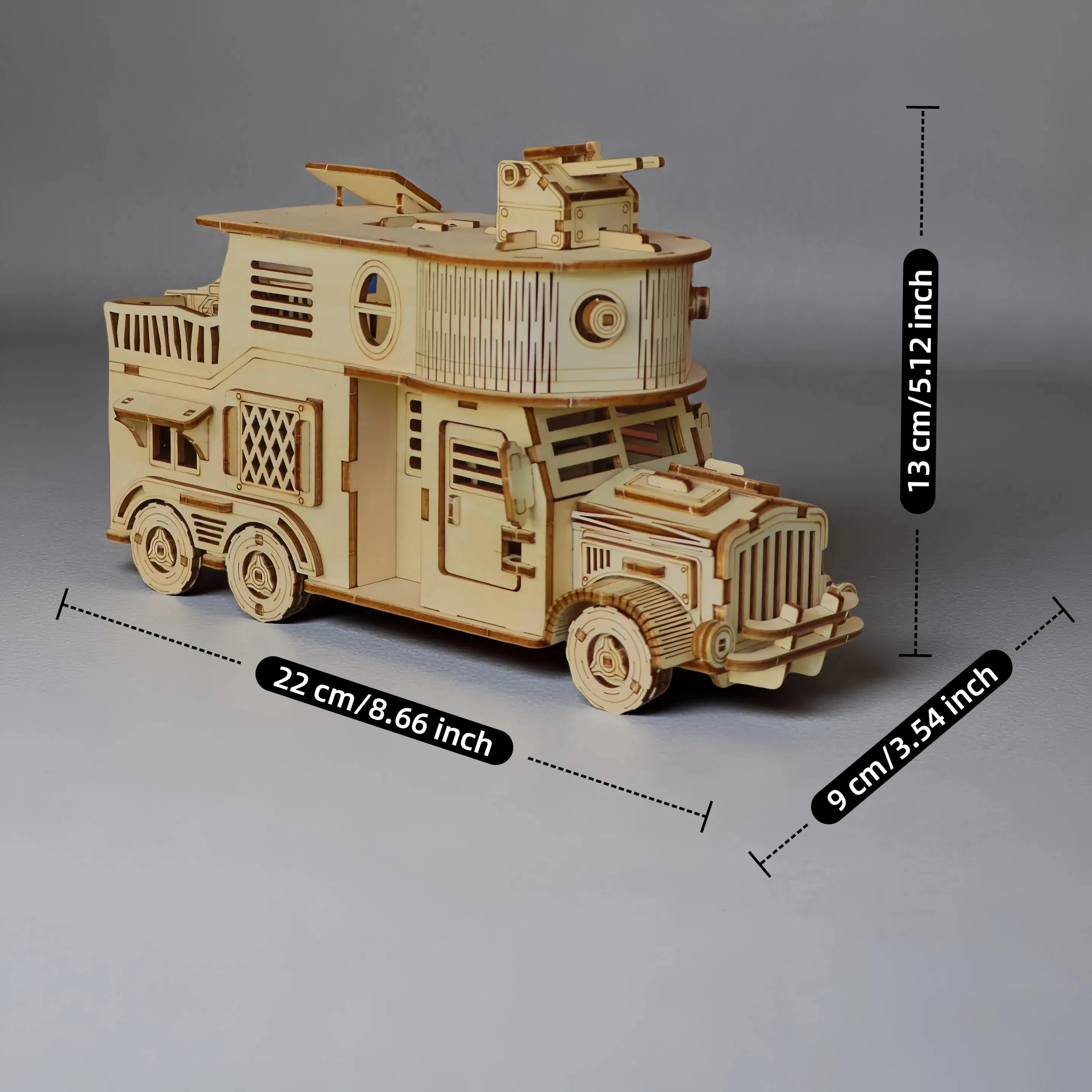 نموذج RV لعبة ألغاز خشبية ثلاثية الأبعاد، نموذج تجميع DIY لخزان نهاية العالم ميكا، نموذج ألغاز ثلاثي الأبعاد للمركبة المدرعة