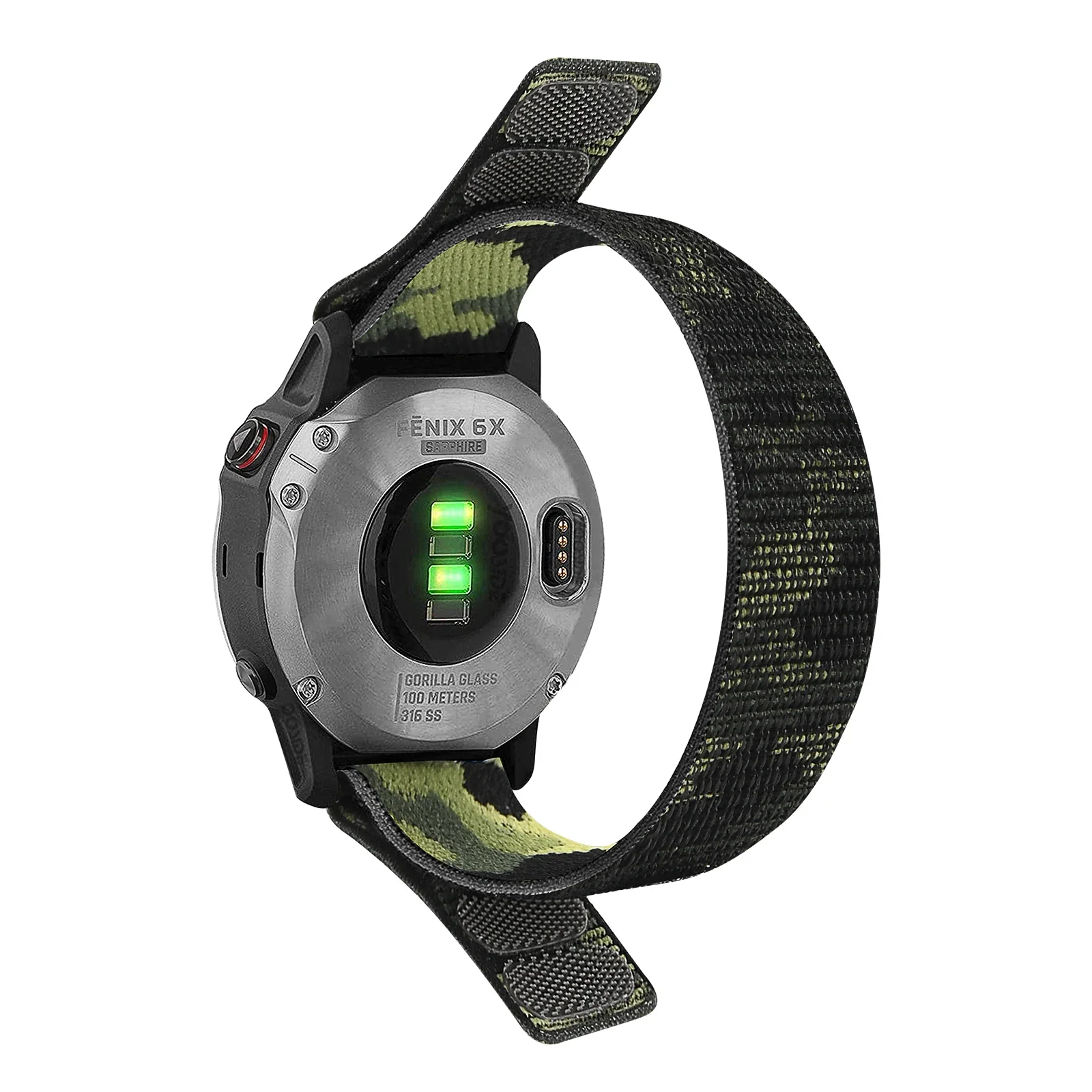 Tali Nilon Elastis 26MM 22MM untuk Garmin Forerunner 965/Approach S70 S62 S60/Instinct 2X Solar/Fenix E 8 7 6 Gelang Kait