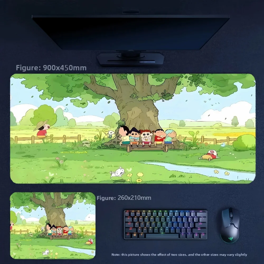 High Definition Animation Crayon Shin-chan and His Friends Leather Mouse Pad Girls Green Eye Protection Wrist Leather Table Mat