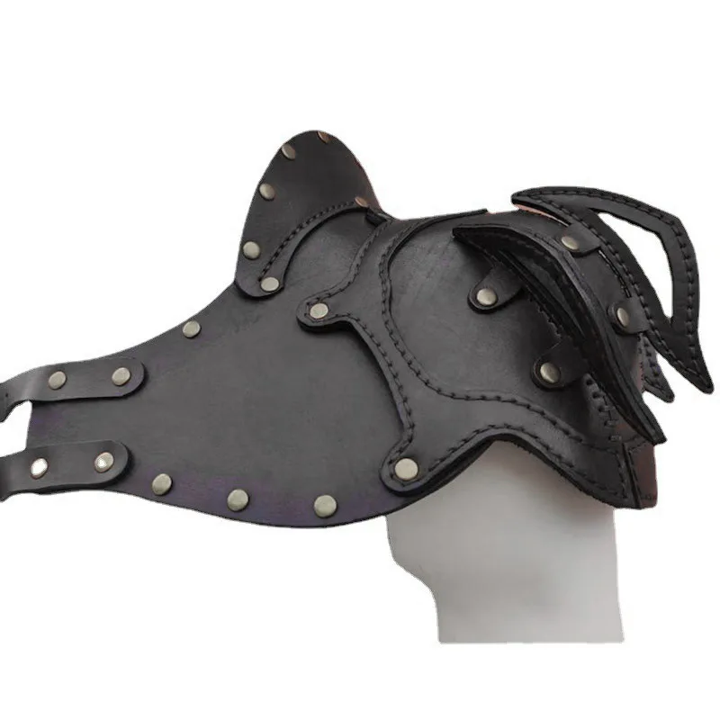 Cosplay Medieval Warrior Multi-Layer Leather Studded Vest Shoulder Guards Viking Costume Photography Prop Party Performance Prop