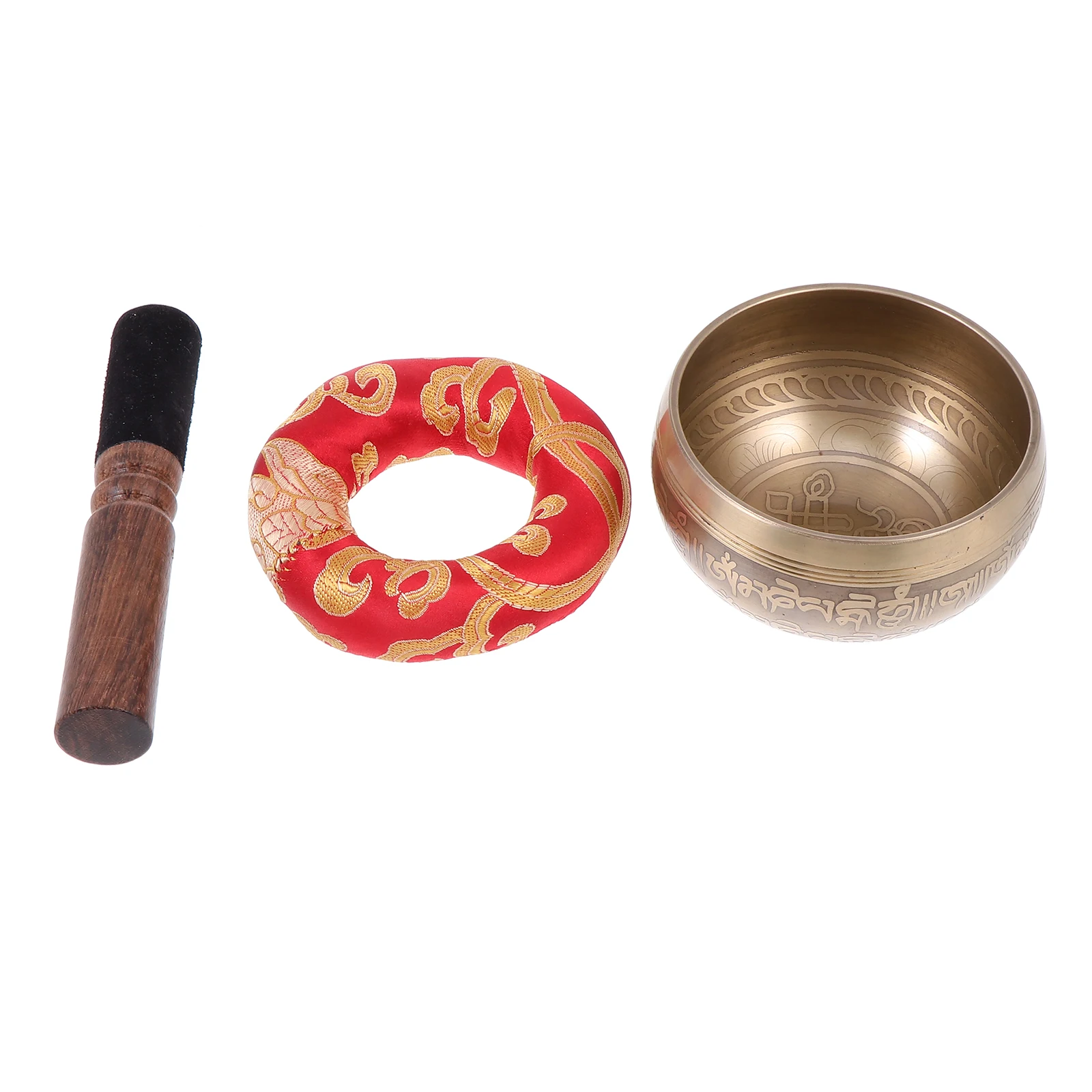 

1 Set Singing Bowl For Meditation Healing High Resonance Yoga Sound Tool With Mallet Gasket, Simple Bowl Set