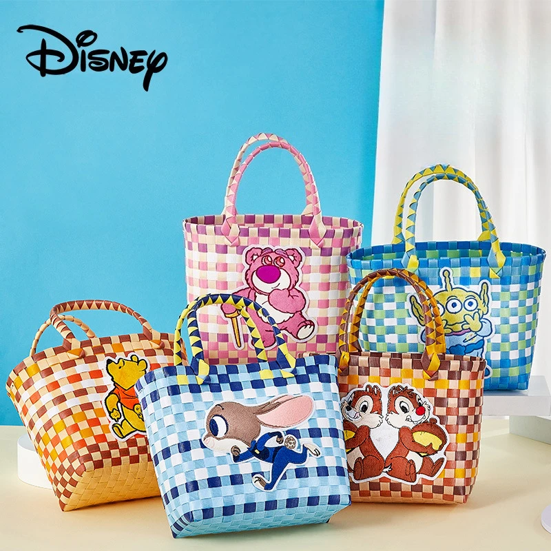 

Disney Winnie The Pooh New Women's Handbag Luxury Brand Fashion Trend Woven Mini Handbag Cartoon Cute Women's Bag for Kids Gifts