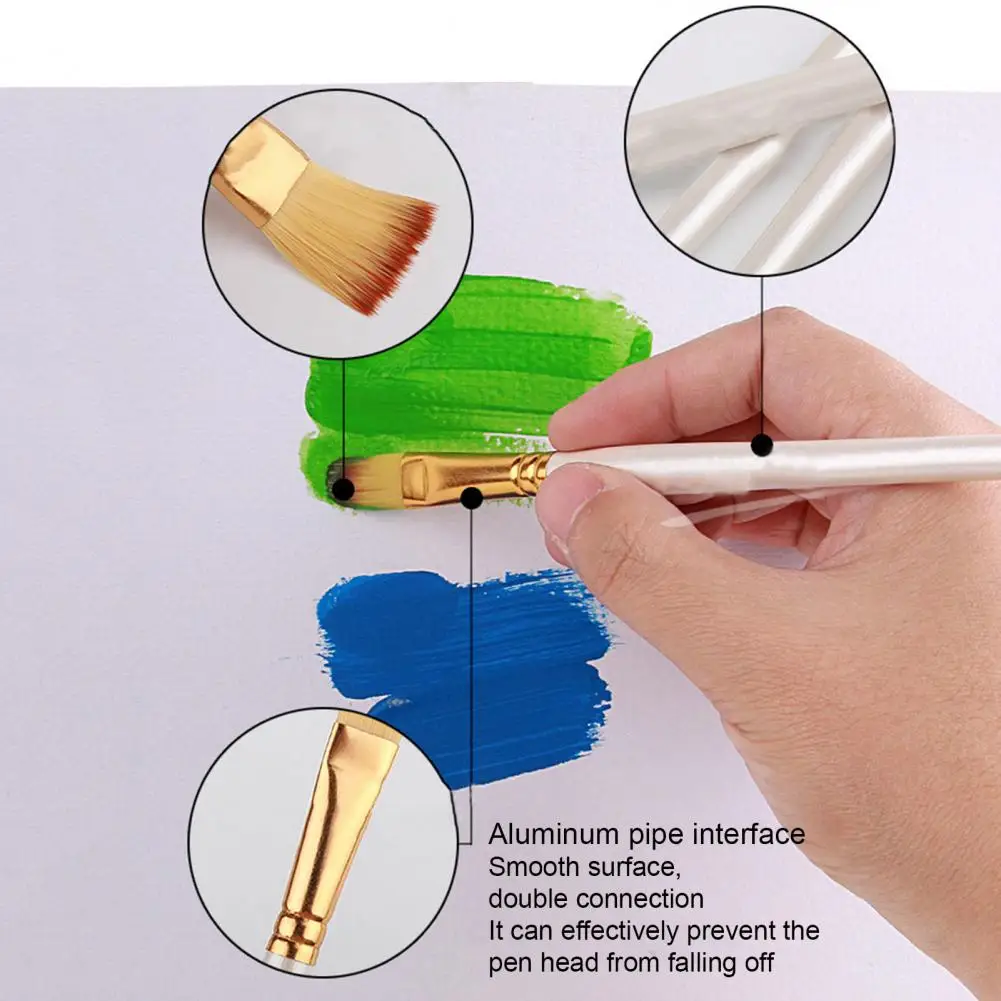 5Pcs Convenient Paint Brush Simple to Control Painting Pen Nylon Wool Good Tenacity Drawing Pen  DIY