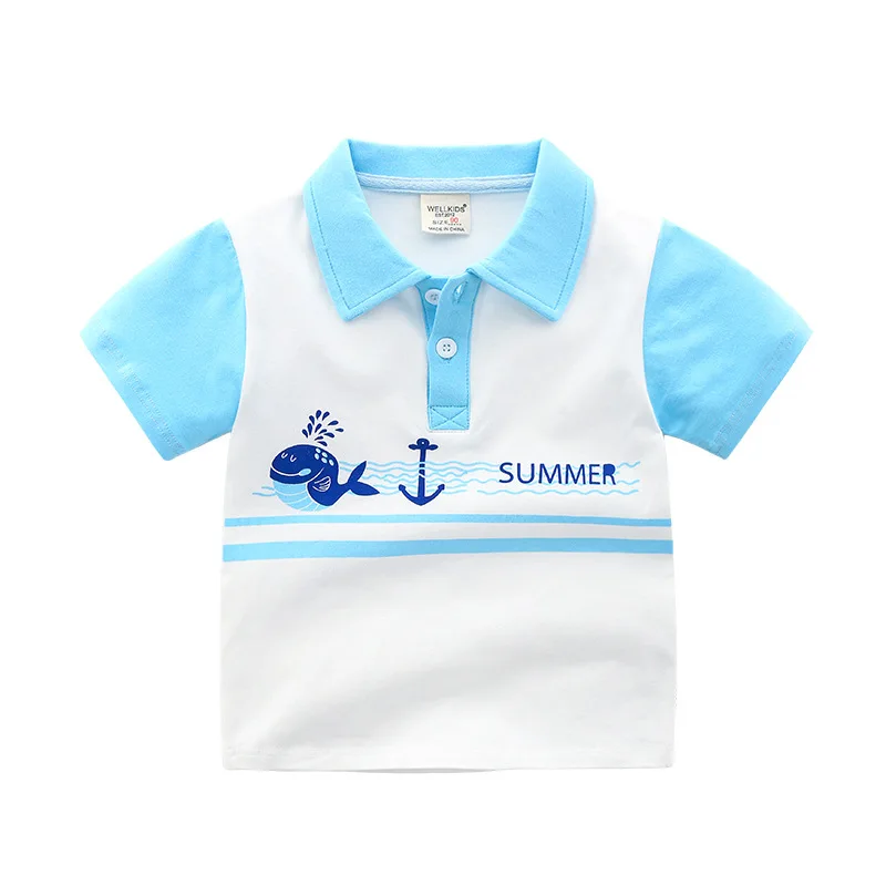 Cute Whale Children Polo Tshirts Toddler Kids Tops Tees Children's Clothes