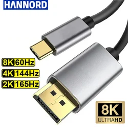 Kabel USB C do DisplayPort 8K 60Hz Type-C do DP męski do męskiego Video Audio Display Port 1.4 Kabel Thunderbolt do laptopa MacBook