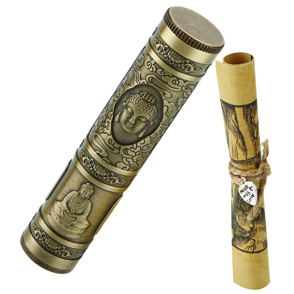 

1 set 1 Set Of Metal Wishing Tube Handmade Paper Blessings Decorative Gift For Couples Birthday Party Holiday Wish Paper Storage