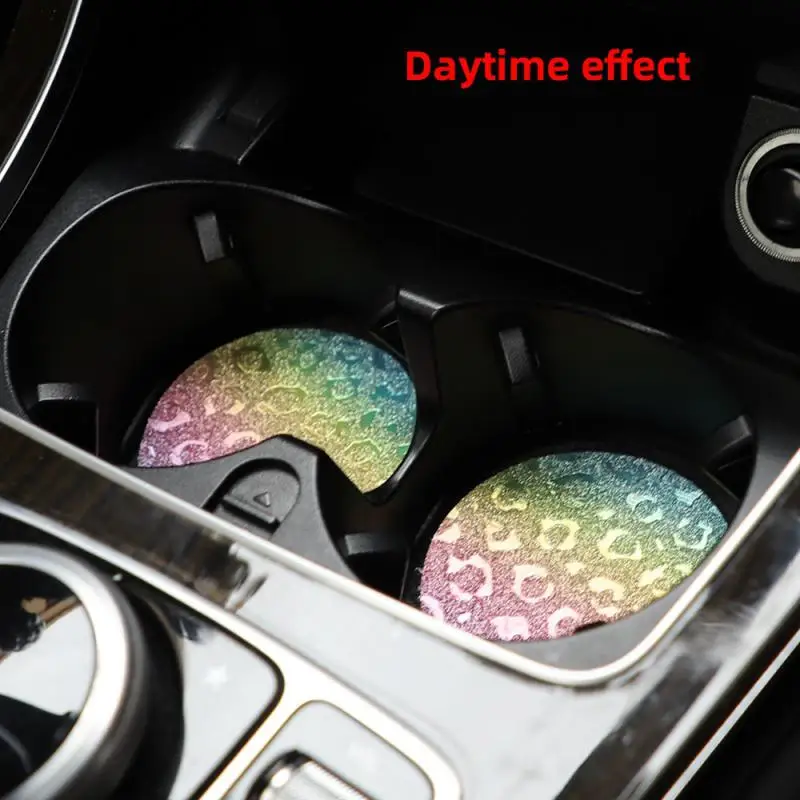 حصيرة مقاومة للماء مانعة للانزلاق لزجاجات المياه الزجاجية ، مضادة للضجيج ، محمولة ، ملونة ، متينة ، إكسسوارات داخلية للسيارة ، أنيقة