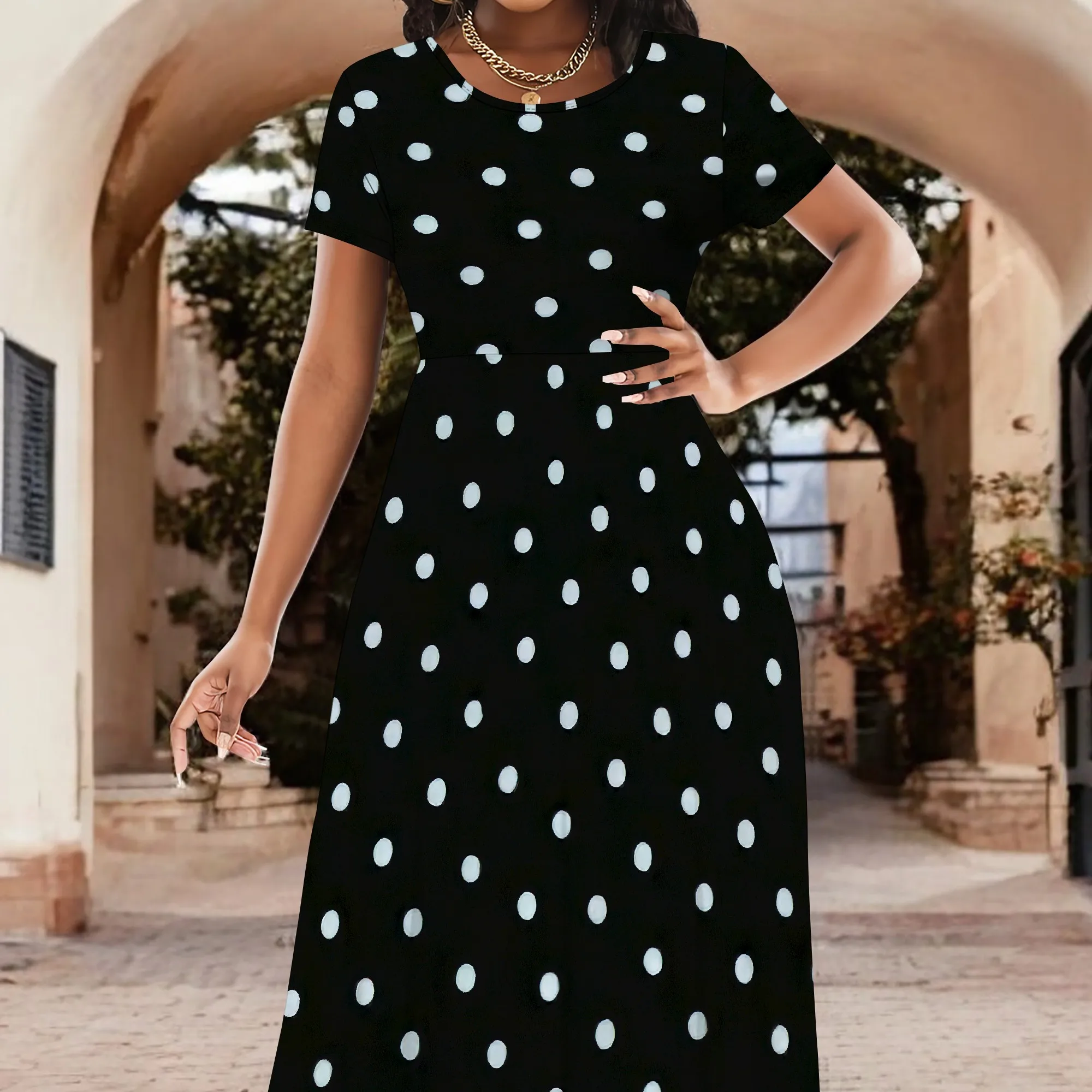 Womens Short Sleeve Maxi Dresses Empire Waist Long Dress