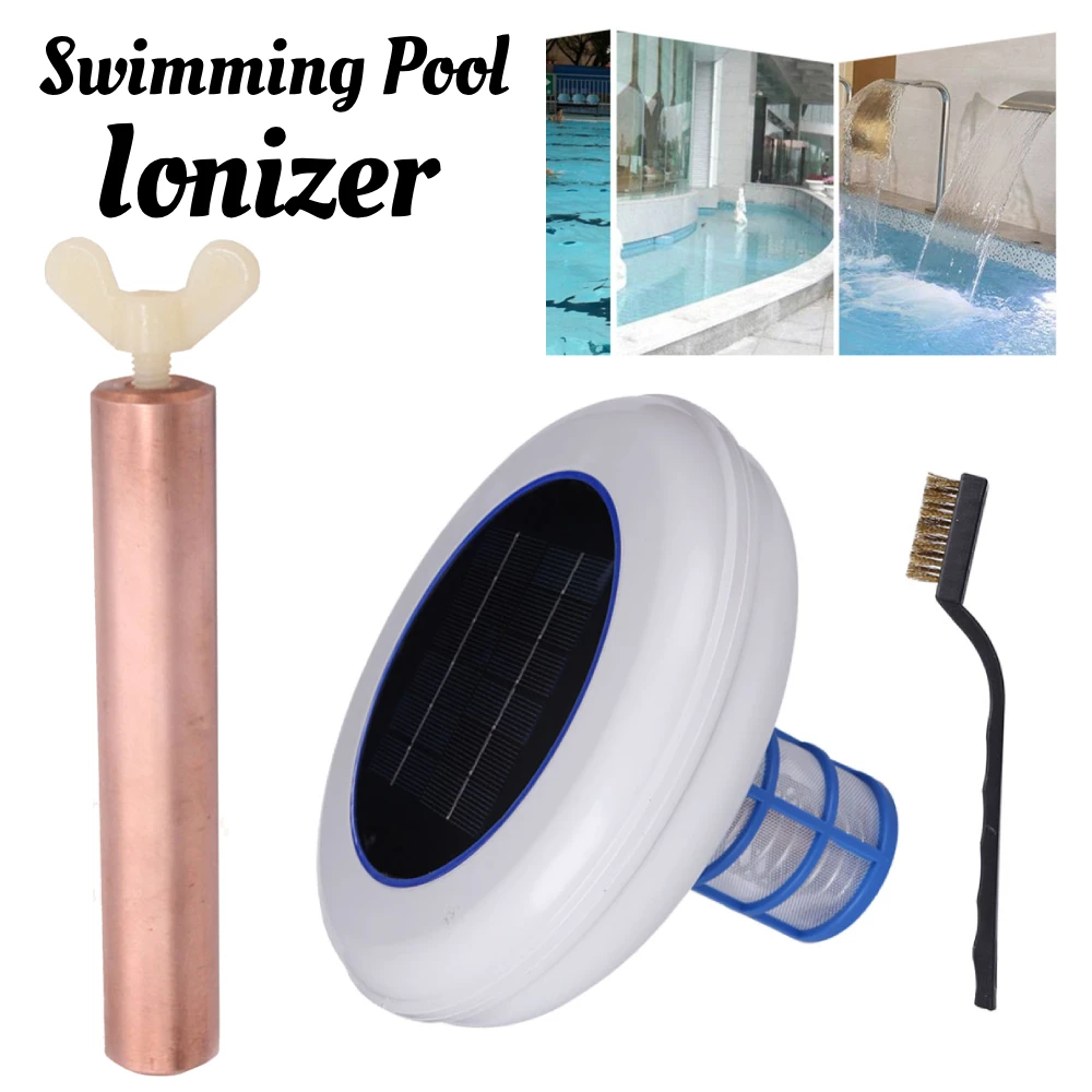 

Solar Pool Ionizer Copper Silver Ion Swimming Pool Purifier/filter Kills-Algae Pool Ionizer for Outdoor Replacement Copper Anode