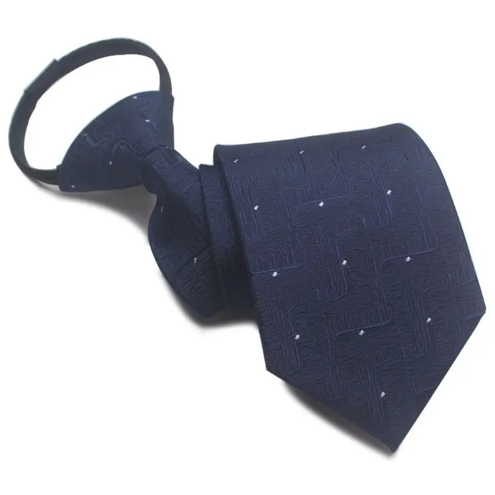 No-Tie Easy Zipper Tie 7cm Width Multi-Color Pre-Tied Zipper Necktie Plaid with Elastic Band Easy Pull Lazy Tie Daily Wear