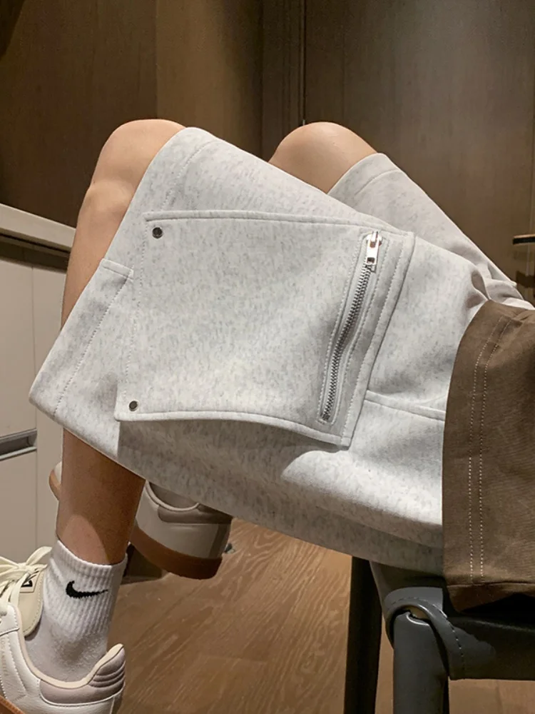 

Loose Fit Workwear orts Men's Summer Thin Spor Big ket Casual Mid-Length Pants Teenage Set Breathable Straight Leg Jeans