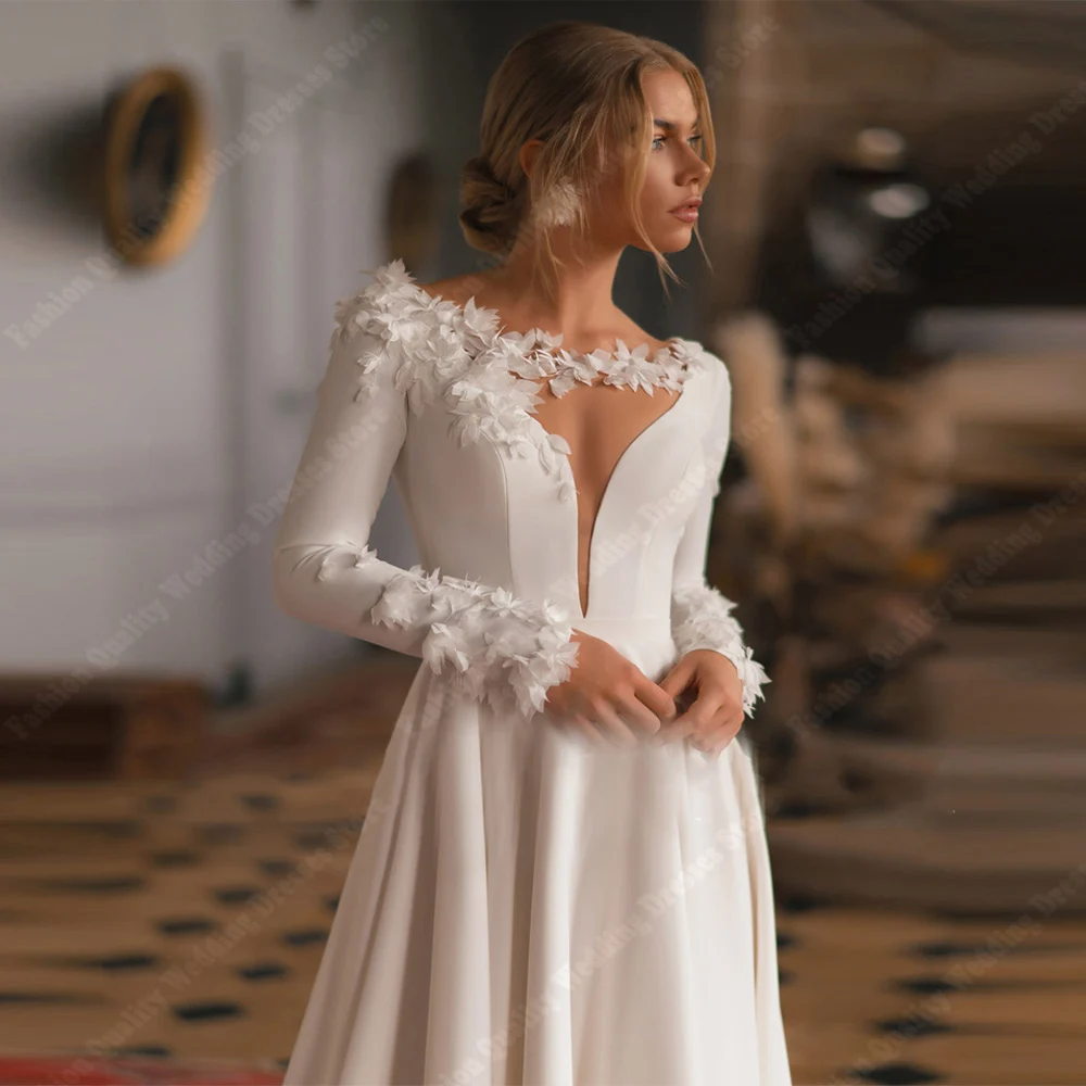 Vestidos de casamento elegantes para mulheres, vestidos de noiva vintage, tecido cetim sexy, banquete de noivado, vestido de princesa, 2024