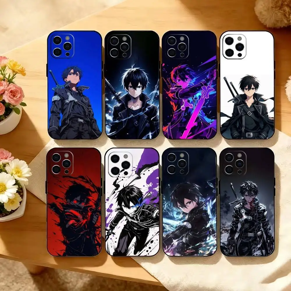 S-Sword Art Online K-Kirito Phone Case Silicone Soft For IPhone 17 16 15 14 13 12 11 X XR Plus Pro Max Plus