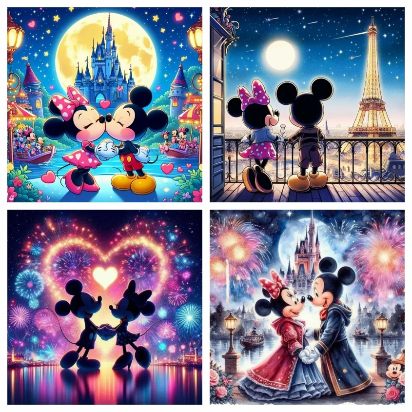 

Наборы алмазной живописи Диснея, Микки Маус, Минни, стразы, 5D, полная вышивка, искусство с фейерверком, мультфильм