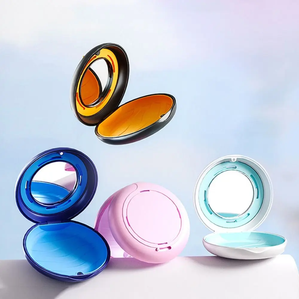 علبة التجنيب للإغلاق المغناطيسي مع مرآة محمولة مختومة للتهوية صندوق تخزين أسنان حاوية حماية الفم تنظيف الأسنان