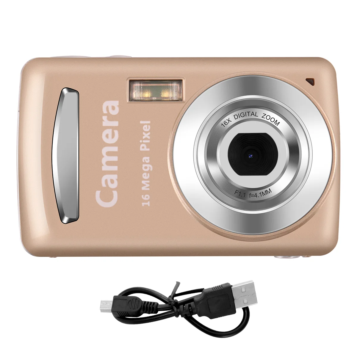 Digital Camera,Portable Cameras 16 Million HD Pixel Compact Home Digital Camera for Kids Teens Seniors Golden