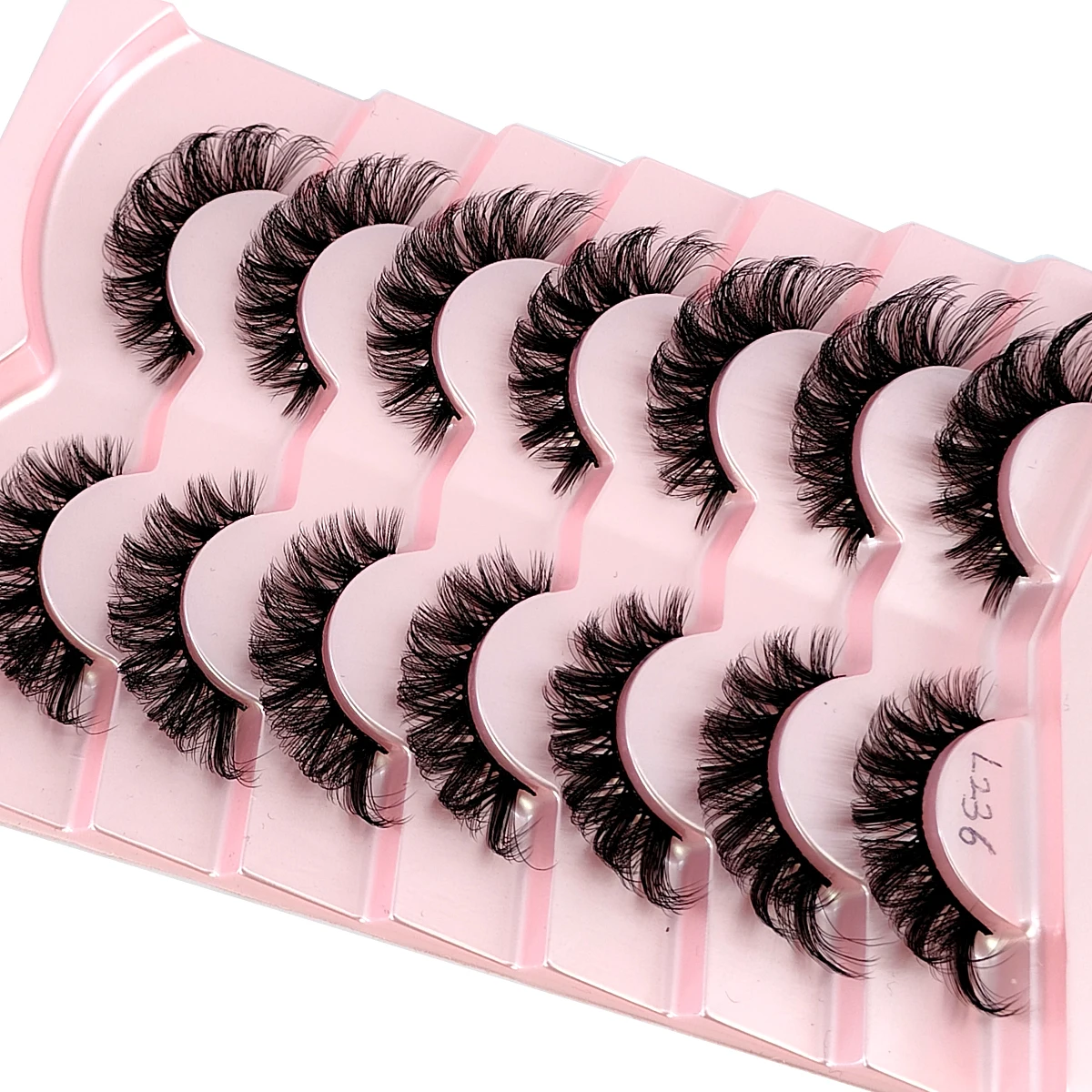HBZGTLAD NUOVO 7 paia Classic Hybrid Volume Ciglia D Curl Faux Visone Lash Natural Wispy Russian Strip Ciglia Trucco Ciglia Finte