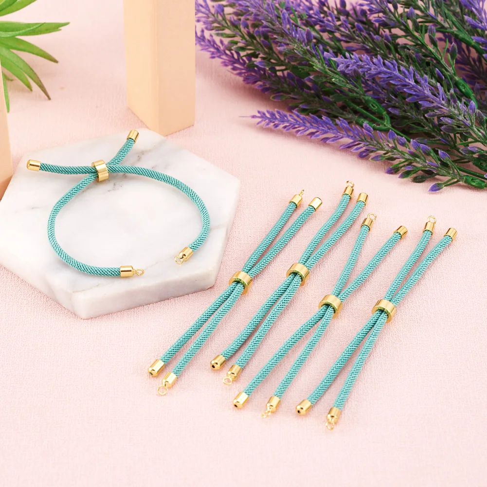 10Pcs Braided Twisted Nylon Cords with Adjustable Extension Tail Chain Lobster Clasps Connector For Bracelet Jewelry DIY Making - view 4