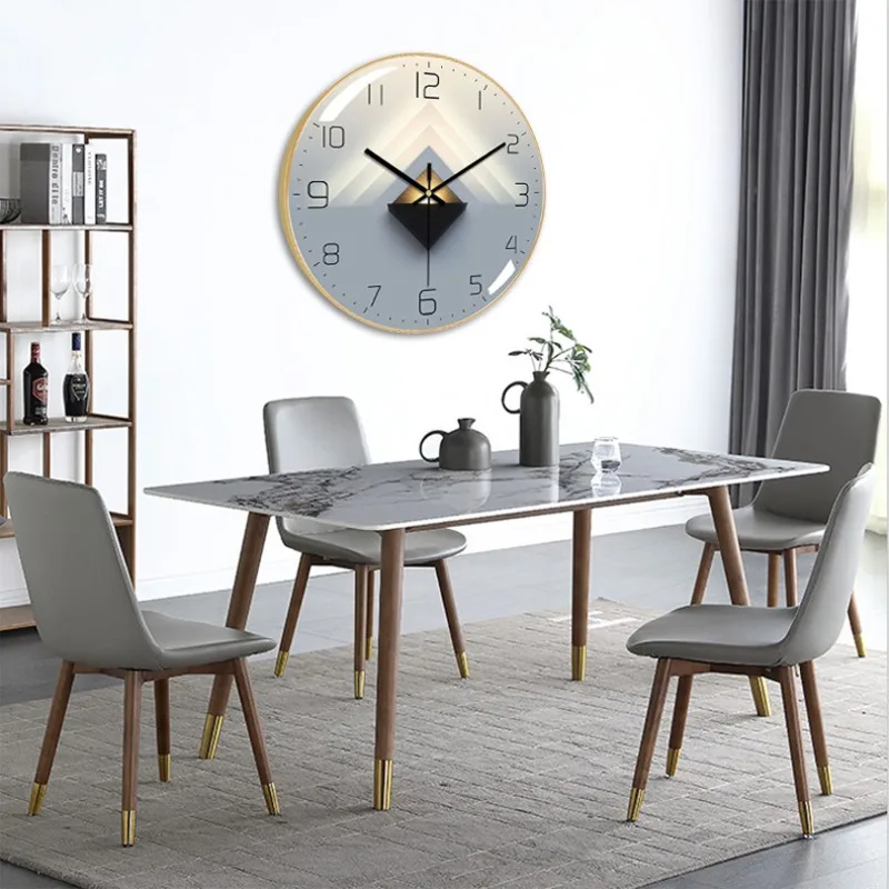 Nordic Luxury Living Room Quartz Wall Clock Fashion Silent Wall Clock 1cm Ultra-thin Black Frame Home Decoration Clocks