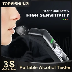 TOPEISHUNG Alcohol Tester Portable Non-Contact With LED Screen Display Breathalyzer USB Rechargeable Breath Alcohol Test Tool