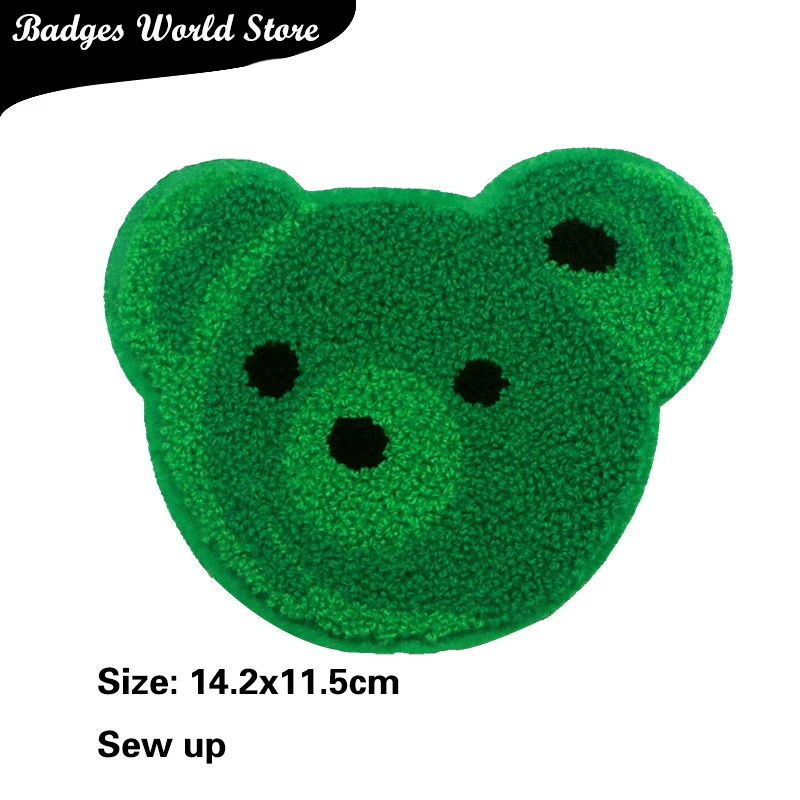 Leuke Animal Bear Kerstman Tijger Chenille Icoon Handdoek Borduren Applique Patch Voor Kleding Diy Ijzer Op Badges Op De rugzak