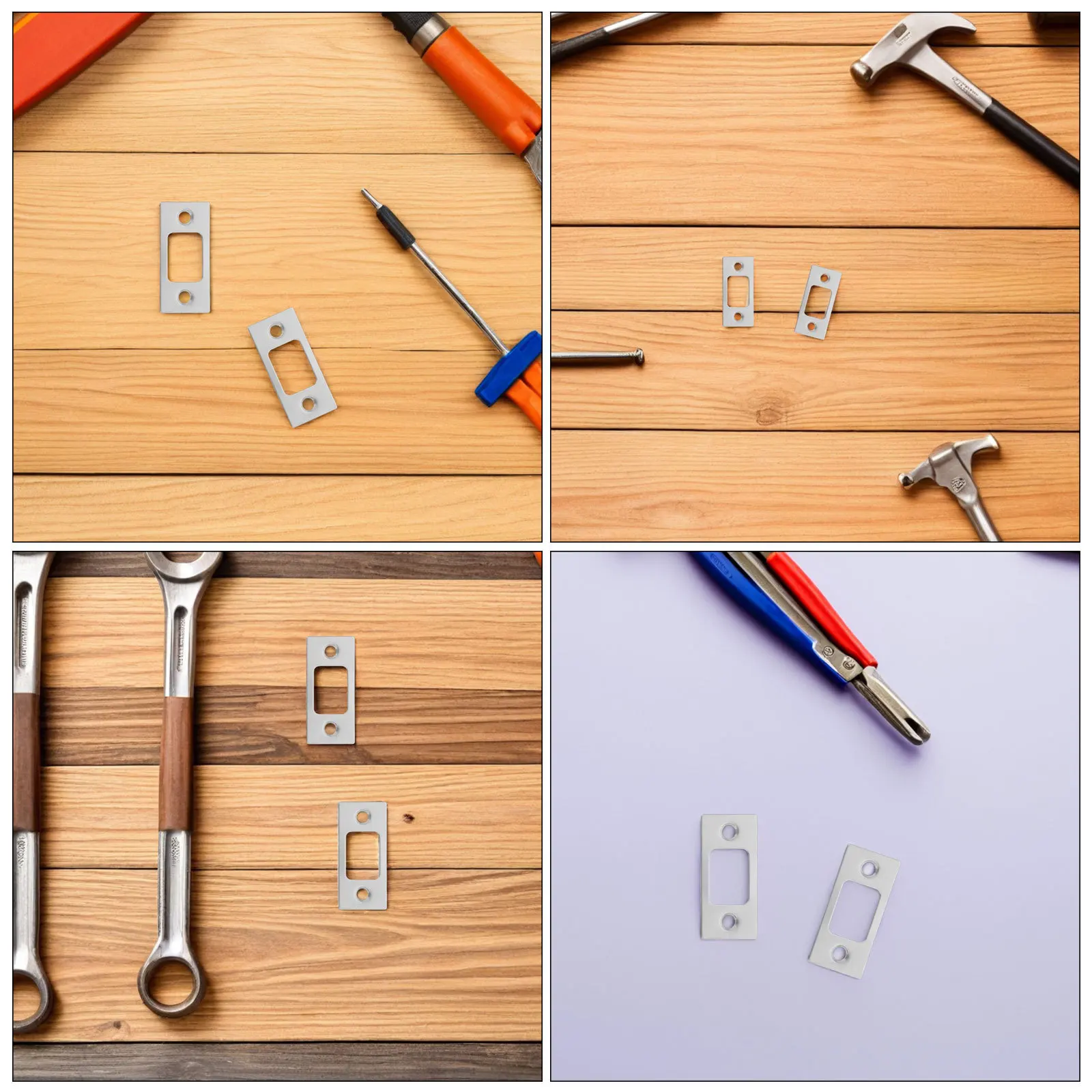 8 قطع من لوحة حماية قفل الباب: لوحة سترايك شديدة التحمل من الفولاذ المقاوم للصدأ لتشغيل مزلاج سلس - مثالية للجزء الخارجي الداخلي