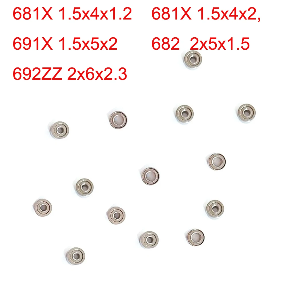 ID 1.5MM 2MM 681X 1.5x4x1.2 681XZZ 1.5x4x2 691X 1.5x5x2 682 2x5x1.5 692 2x6x2.3 Open Type Miniature Ball Bearing Model Air Craft