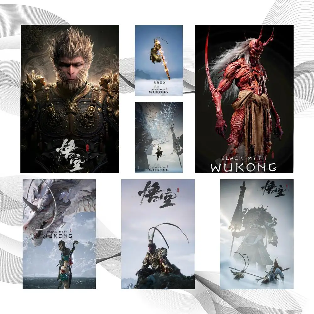 Game Classic Black Myth: Wukong Poster Peel And Stick Wall Art Self Adhesive PP Waterproof Wall Decor Living Room Bedroom Gift