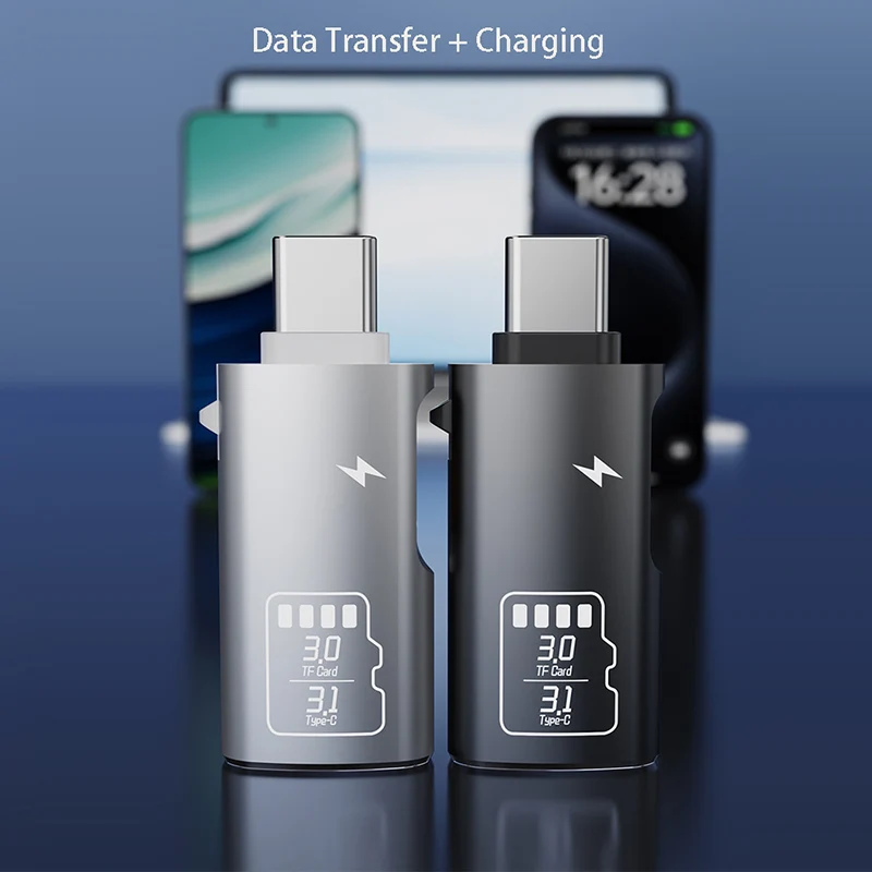 Type C 3.1 High Speed Micro SD TF Memory Card Reader for iPhone 15 Huawei Mobile Phone PD Charging Dongle Charger Cable Adapter