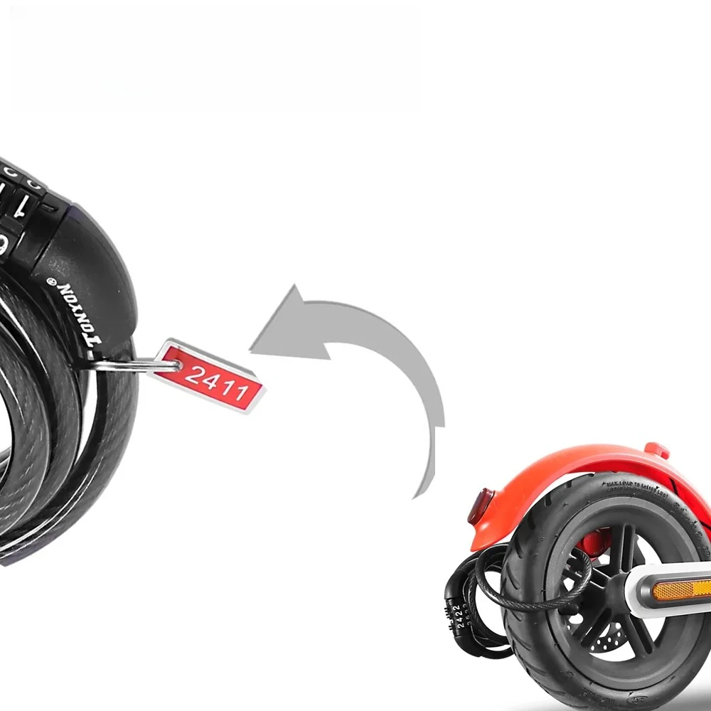 

Для Xiaomi Mijia M365/Ninebot MAX G30 замки для электрического скутера спиральная цепь тросовый замок противоугонный портативный кодовый замок части