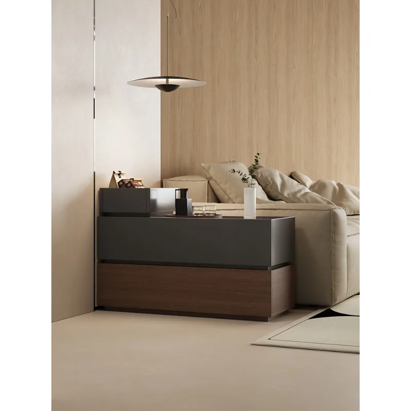 Sofa side cabinet Italian simple living room rock slab rectangular edge combination Suitable for interior decoration
