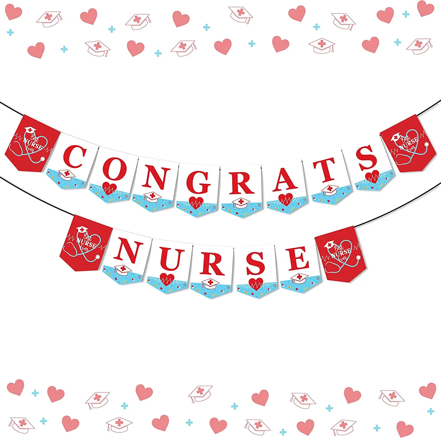 Cheereveal Congrats Nurse Banner 2023 Nurse Graduation Decorations for Nursing Medical School RN Graduation Party Supplies