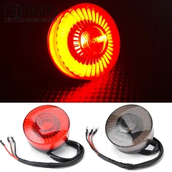 Round Motorcycle Tail Light LED Rear Stop Lamp 12V Signals For ATV UTV Tricycle Electric Bikes Cafe Racer Chopper Bobber Scooter