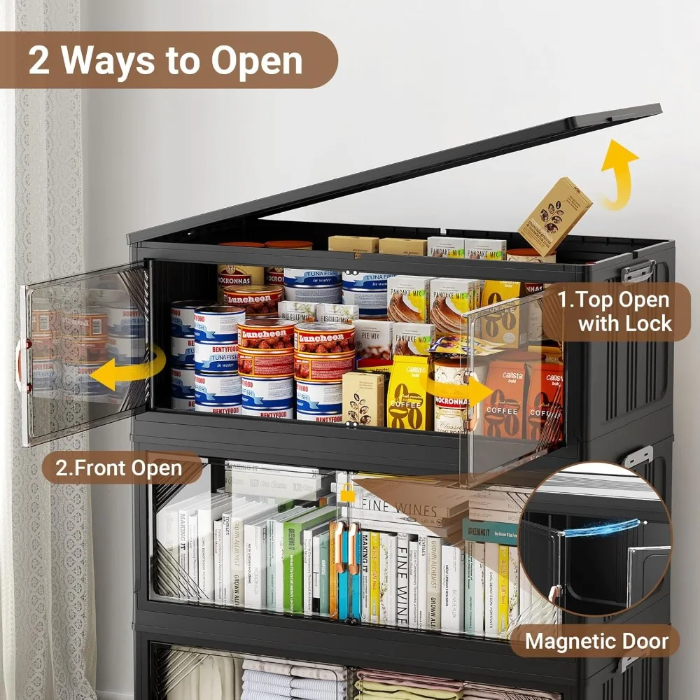 Ultra-verriegelnde Aufbewahrungsboxen, 8er-Pack transparente Kunststoffbehälter, 70 Quart Hochleistungs-Organizer für Schränke