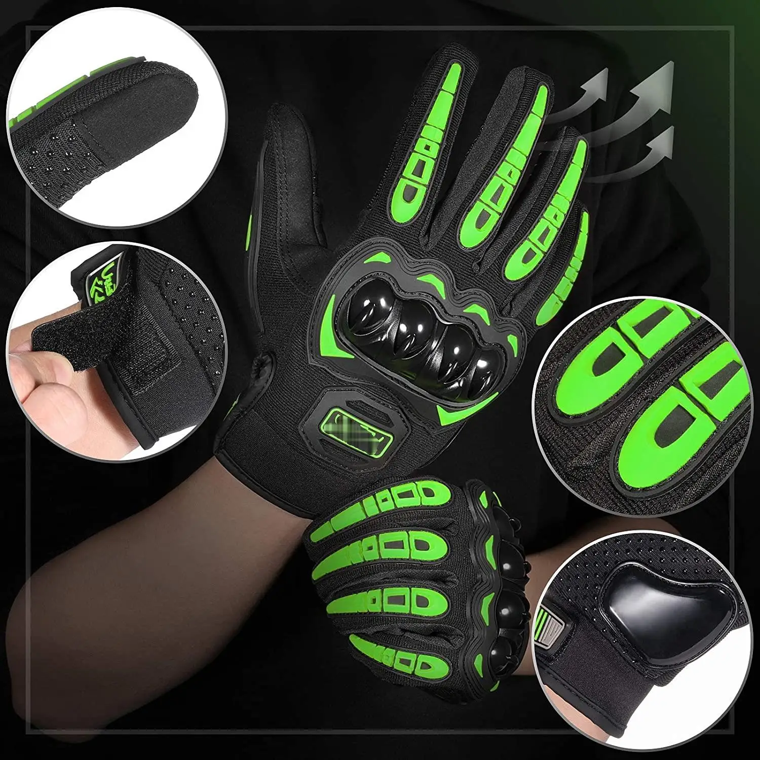 2023 guanti Touch Screen per moto traspirante protezione per sport all\'aria aperta con dita complete guanti da bici da cross da corsa su strada,