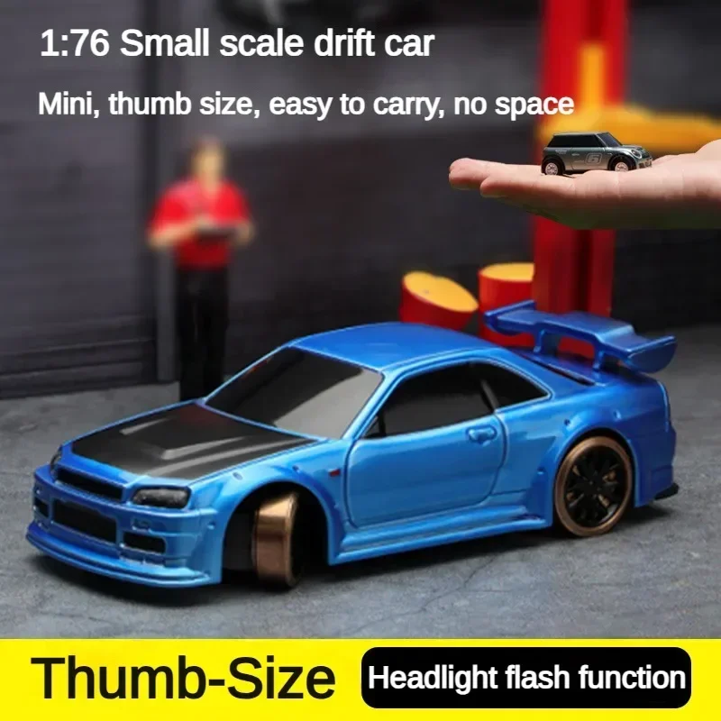 Turbo Racing 1:76 Mini Drift RC Racing Car with Gyro Radio Full Scale RC Toy RTR Kit Rc Cars for Adults