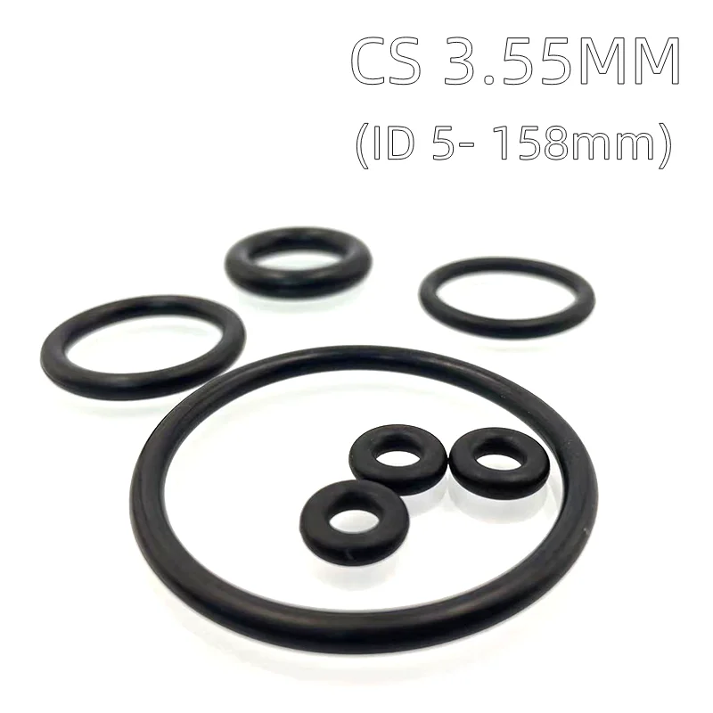 Custom EPDM 70 O-Rings, 3.55mm Cross-Section, Gasket Cushion, Weather, Ozone, UV, Chemical, Acid & Alkali Resistant, Black