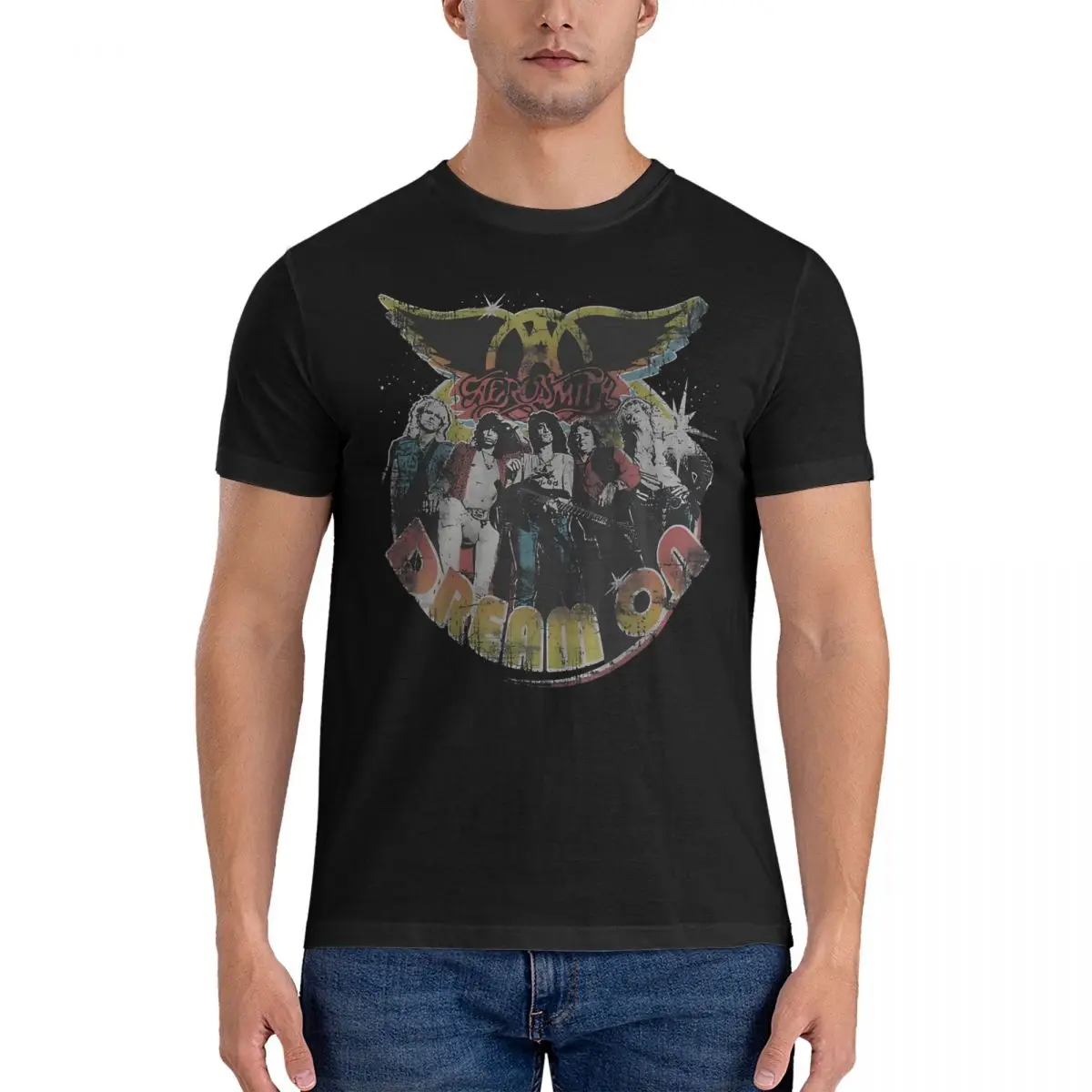 Men's Dream Shirt, On Music Shirt T Shirts Aerosmith Pure Cotton Clothing Humor Short Sleeve O Neck Tees Gift Idea T-Shirt