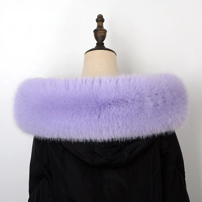 Frauen Faux Fuchs Pelz Kragen Schal Furry Pelz Kragen Für Winter Mantel Kapuze Pelz Decor Gefälschte Pelz Schal Parkas Mantel pelz Kragen Schals