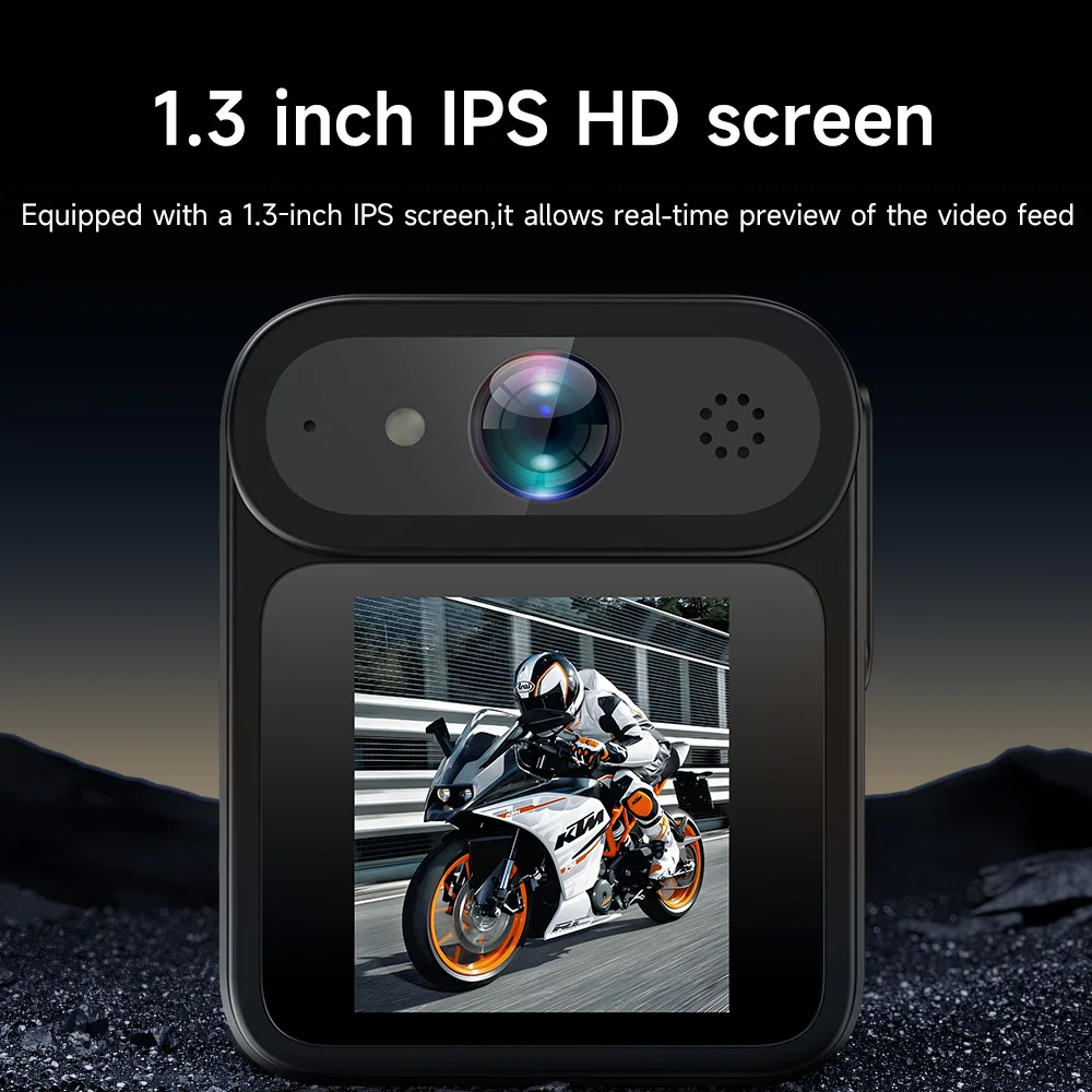JIUYIN دراجة نارية DVR داش كام مع مسجل فيديو واي فاي دعم عدسة الكاميرا الأمامية للدراجات النارية 1.3 بوصة Gopro