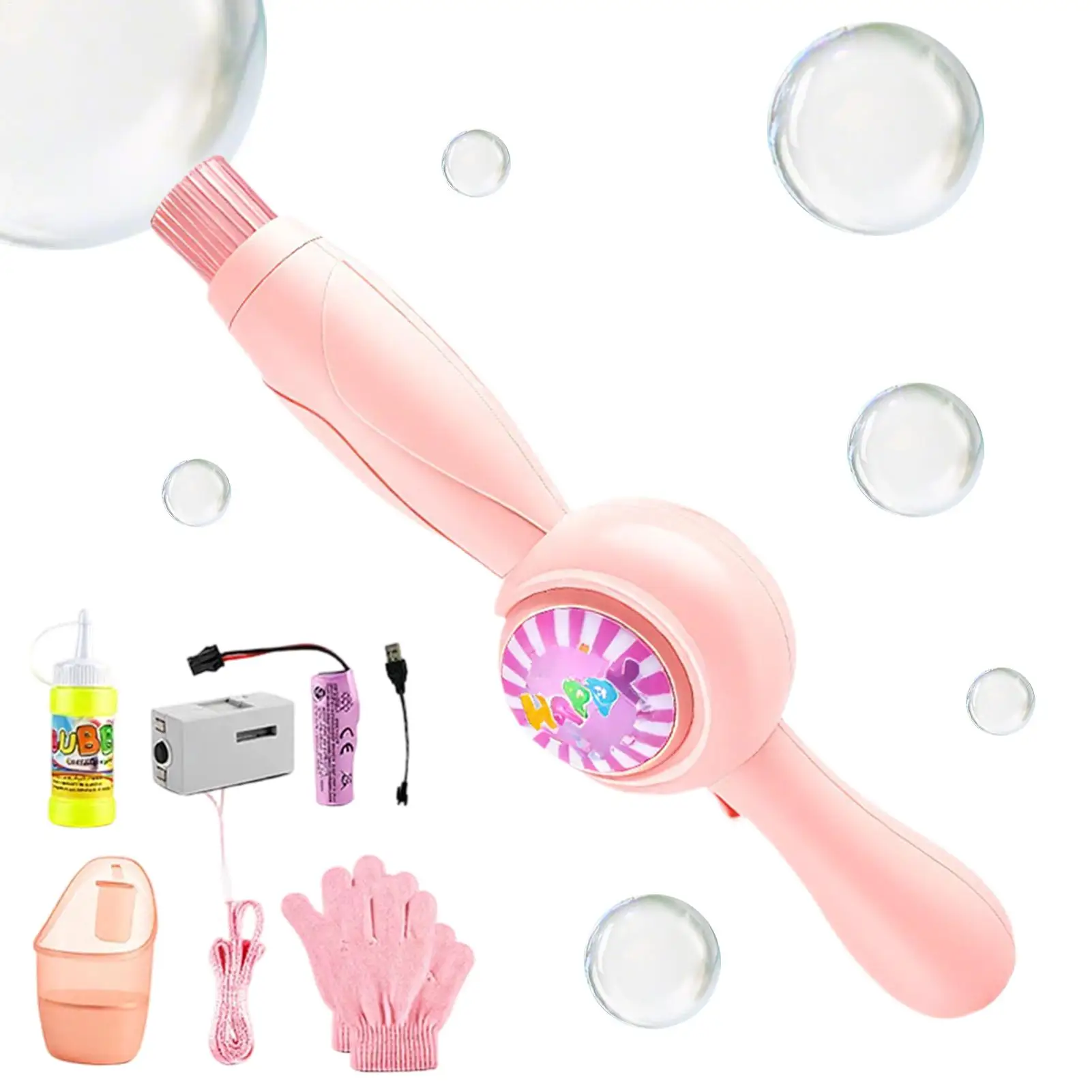 Bacchetta magica per nebbia a bolle Giocattolo elastico ricaricabile con luci colorate Bacchetta magica per feste di compleanno per bambini dai 3 anni in su