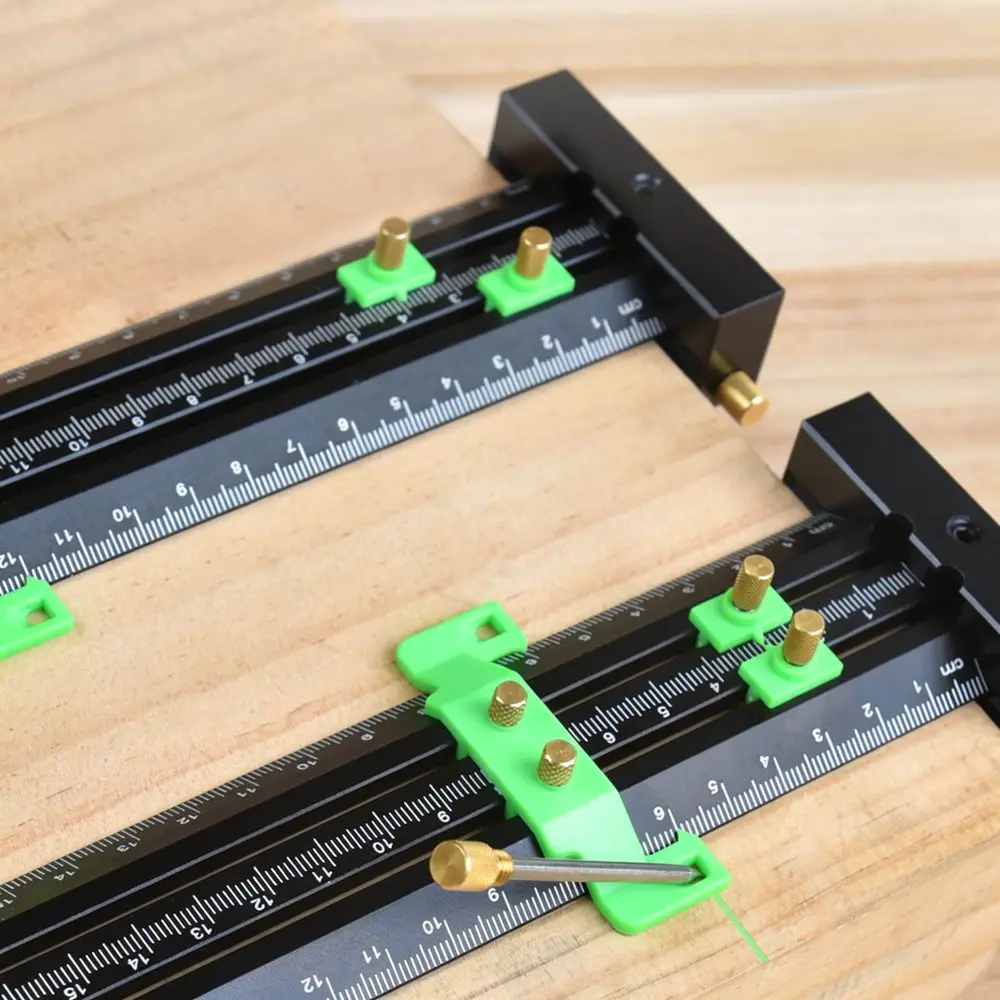Portable T Type Scriber Woodworking Marking Gauge Parallel Vertical Line Finder Steel Needle Accurate Carpentry Tool Set