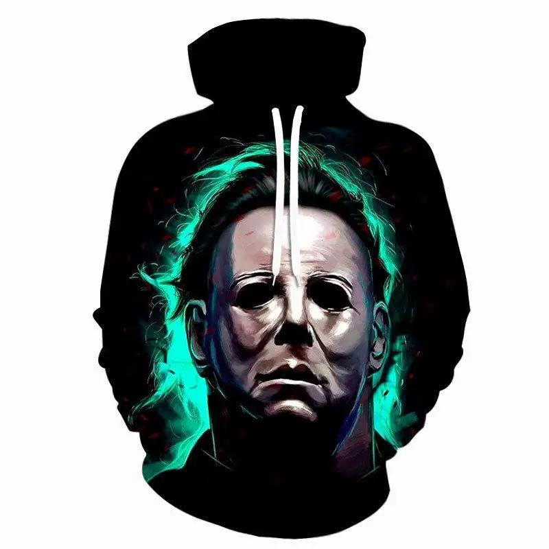 

Halloween New Style Moonlight Panic 3D Digital Print Hoodie Loose Fashionable Hooded Sweatshirt Trendy Brand Women's Clothing